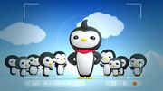Hugo is at the Penguin Race while other penguins cheer for him. Source: Subsaga
