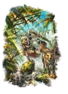 Ochette and Akalā in Ochette's artwork