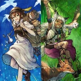 Artwork celebrating the release of Octopath Traveler for the PlayStation 5 and and Playstation 4 and the release of Octopath Traveler 2 for the Xbox Game Pass featuring Ochette and Tressa. Art done by Yasushi Hasegawa.