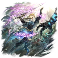 Richard EX in the background of Alaune EX (Warrior)'s artwork