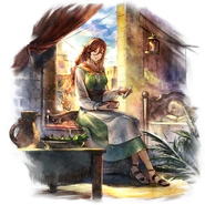 Artwork of Apothecary Primrose in Octopath Traveler: Champions of the Continent.