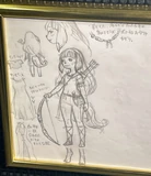 Concept art sketch of alt design of Ochette from the Octopath Traveler event at the Square Enix cafe in Japan.