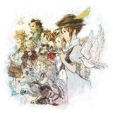 Promotional artwork celebrating the Steam release of Octopath Traveler.