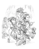 Artwork of Cyrus and Tressa for Octopath Traveler: The Four Paths of Eight Travelers.