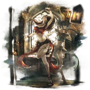 Primrose and Yusufa in Primrose's Octopath Traveler 0 artwork