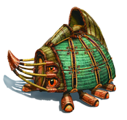 Armored Meetle with rhino-like horn.