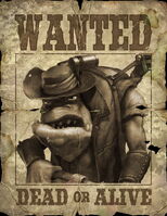 A Wanted Poster of Lefty Lugnutz found within the New Yolk City Bounty Store.