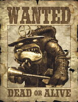 A Wanted Poster of Packrat Palooka found within the Buzzarton Bounty Store.