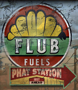 Close-up of the Flub Fuels logo