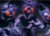 The Three Weirdos as they are portrayed in the opening cutscene of Abe's Exoddus.