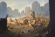 Grubb Village Concept Art from Stranger's Wrath