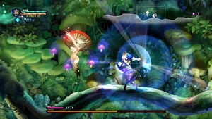 Gwendolyn battling an unknown monster.