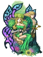 Melvin in his official artwork alongside Elfaria