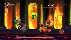 Mercedes fighting a new enemy in the Fire Kingdom.