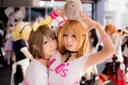Nora and Kamen Liar 217 in their Love Live! cosplay