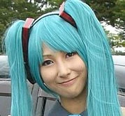 aira* wearing a Hatsune Miku cosplay