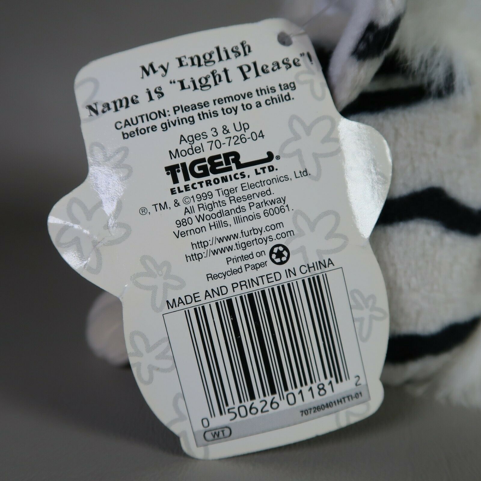 Furby Tiger Beanie Buddies Sleep Done 1999 Zebra Striped Blue Eyes for sale online 