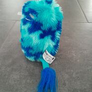 Blue waves wet fur back view