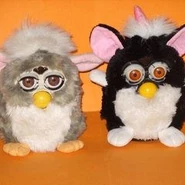 D47080943f590fd2cd45913ef43078d5.jpg (11 KB) A 1998 Churchmouse Furby and a black and white Ufobie (has missing eyelashes)