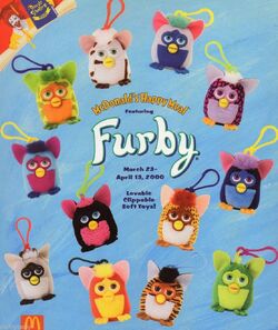 Vintage Furby Mcdonald's Toy, 1998, Plastic Furby, Mini Furby