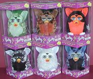 All the Furbys from Generation 6 in their boxes