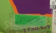 The factory code on the bottom side of a Fresh New Look Furby’s box, displaying a manufacturing date of 0100A (January 10th 2000)