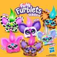 Amazon.com picture featuring artwork of the series 4 Furblets, along with their names.