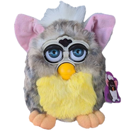 A Fake customized Sunrise Furby (the mane is white instead of grey. Likely made from a Church Mouse Furby)