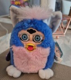 【初期】Furby・Furby baby◆水色 ジャンク 英語版 ファービーベイビー ブルー 水色 当時物 平成レトロ