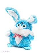 A photo of the blue rabbit version outside its box.