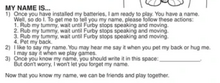 Name instructions