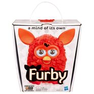 A phoenix red Furby's box