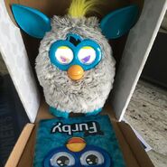 The Furby inside their box