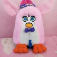 a pink Popo with its wings raised