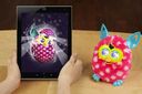 Polka Dots Furby with a hatching Polka Dots Furbling.
