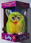 A Spanish Kiwi Furby in its box