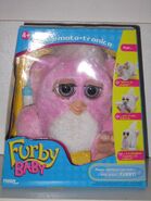 An Italian Pink Furby Baby in its box