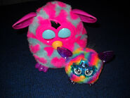 Pink Hearts with a Rainbow Crystal Furbling