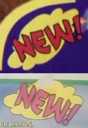 An image showing the word "New!" on a ViviGo Gorilla's box (owned by MrJohnjohn25 on YouTube) and Purby's box