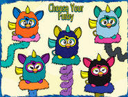 Furby selection (only 5 playable furbys show at one time)