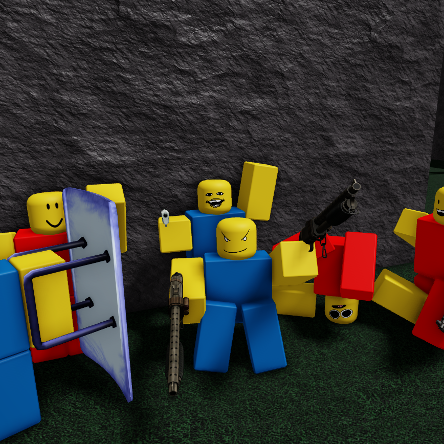 heres a roblox game i play alot its called noobs vs zombies realish