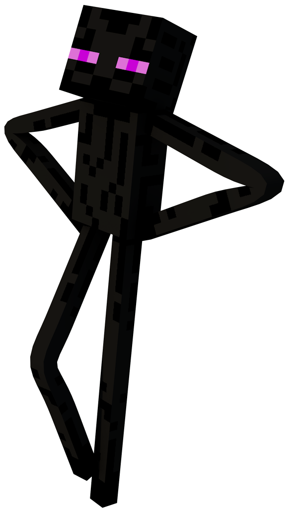 White minecraft enderman with a body with tentacle and multiple arms