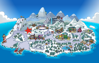 The Ski Village was located to the West of the island