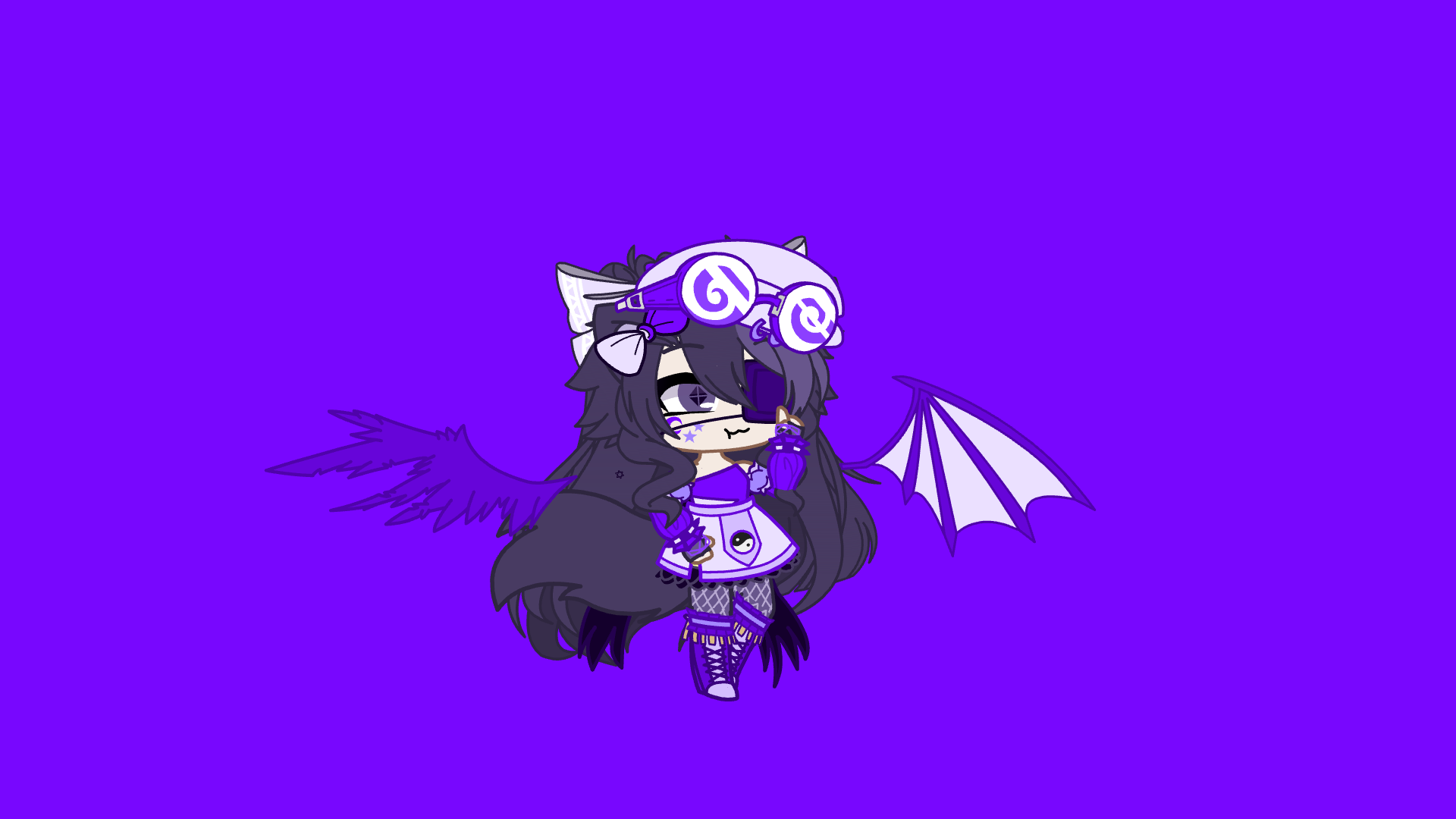 🖤Dark oc gacha club💜  Character outfits, Purple and black, Purple