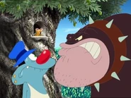 Bob prepares to pummel Oggy