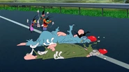 Oggy and Jack Beaten up by the bull