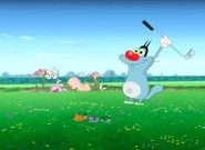 Oggy missing his right arm only for original.