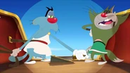 Jack and Oggy, switch the handbrake off.