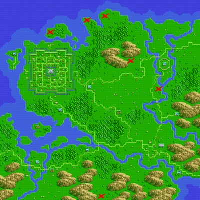 A red X marks the location of each buried treasure.