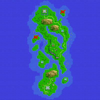 A red X marks the location of each buried treasure.